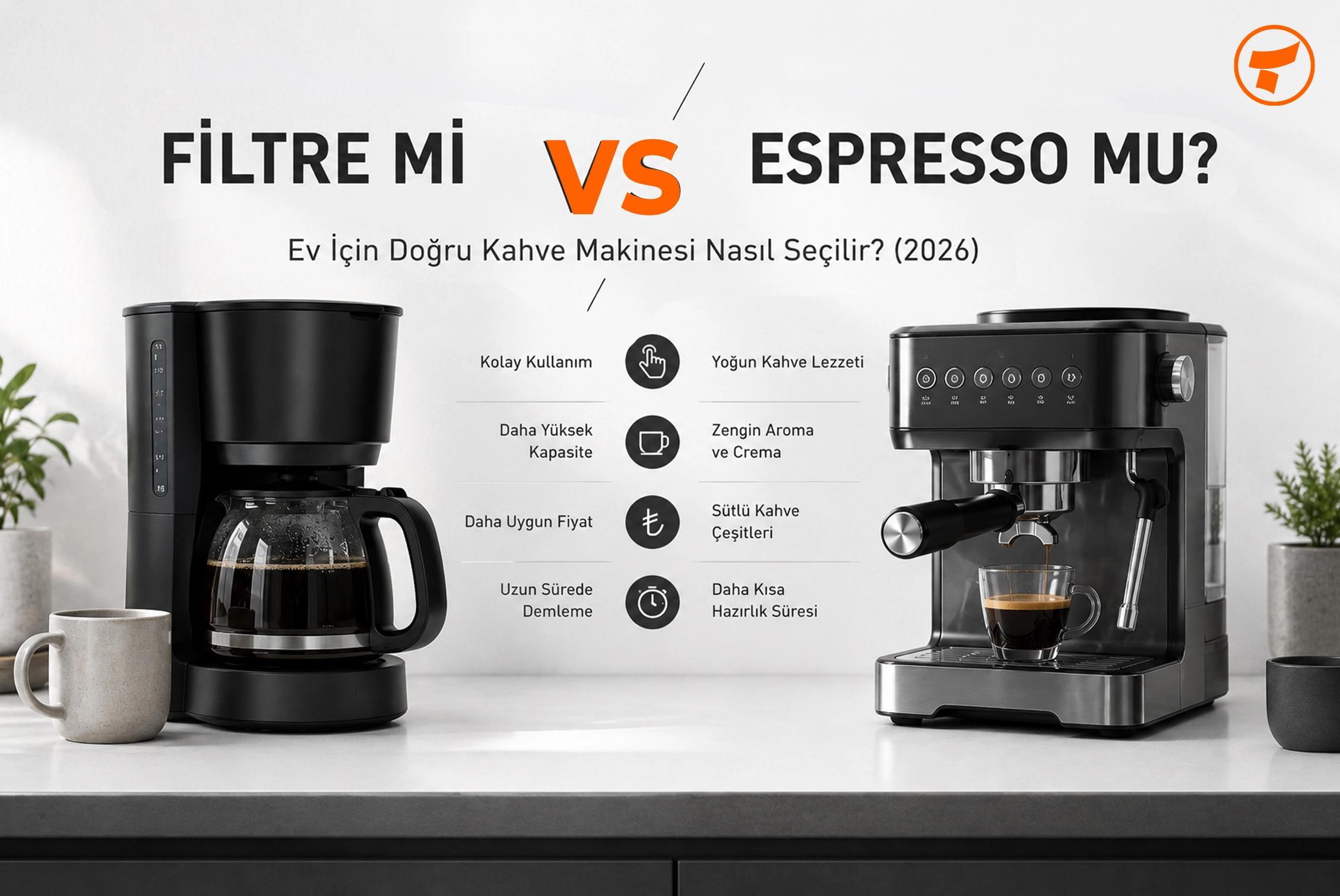 Filtre mi Espresso mu? Ev İçin Kahve Makinesi Nasıl Seçilir? (2026)