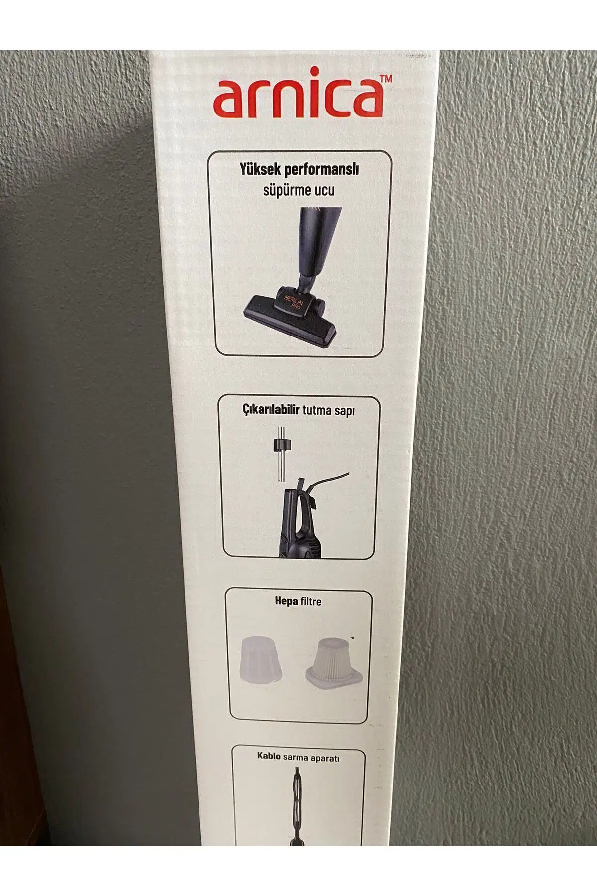 Arnica Merlin Pro Siyah Dikey Elektrikli Süpürge ET13216 