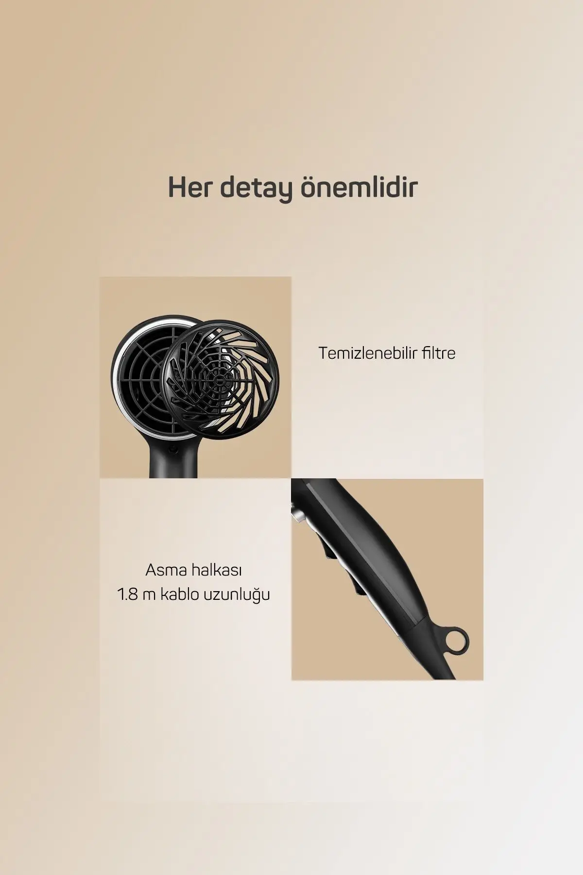 Arzum Black Motion 2200 W Saç Kurutma Makinesi AR5099 