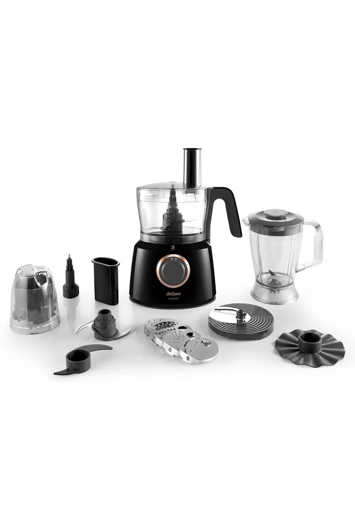 Arzum Maxthon Siyah 1000 W Mutfak Robotu AR1064