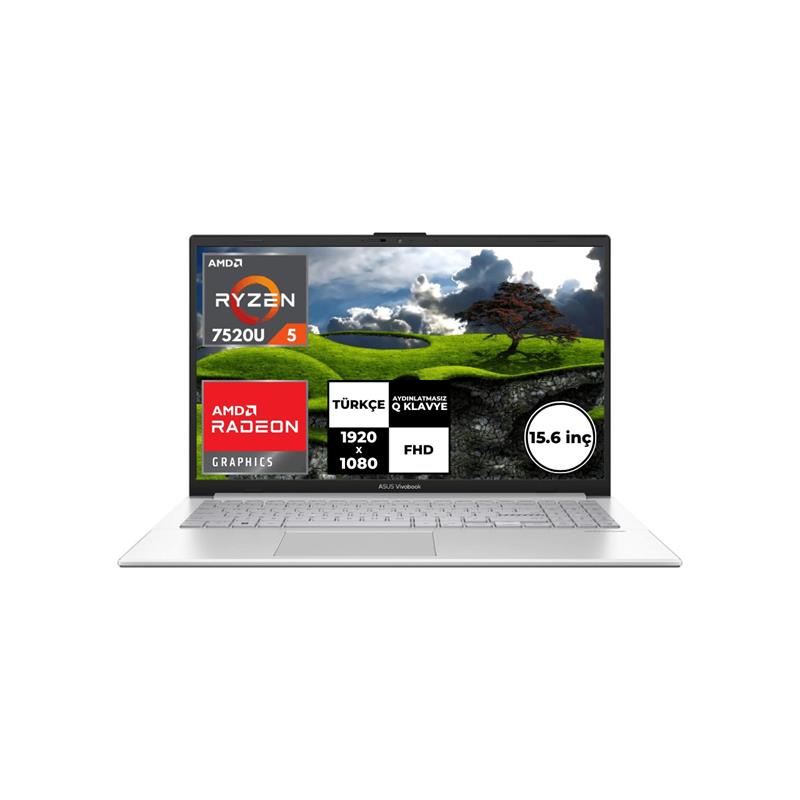 Asus Nb Vıvobook Go 15 E1504Fa-Nj115 Ryzen5-7520U 8Gb 512Ssd O/B 15.6 Dos