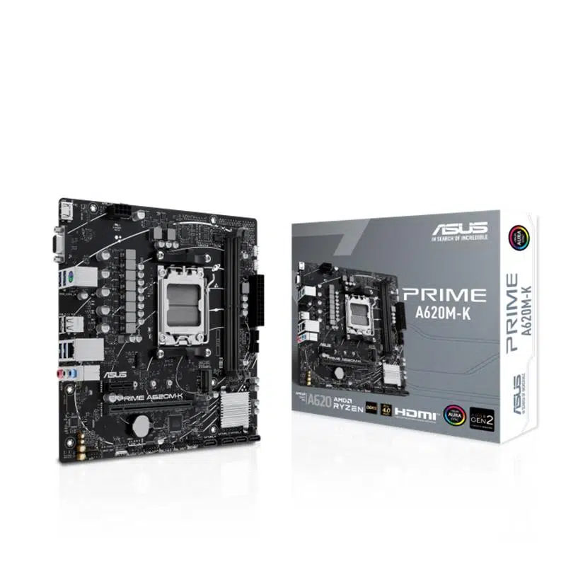 Asus Prıme A620M-K Ddr5 6400Mhz 1Xvga 1Xhdmı 1Xm.2 Usb 3.2 Matx Am5 (Amd Am5 9000/8000/7000 Serileri İle Uyumlu)