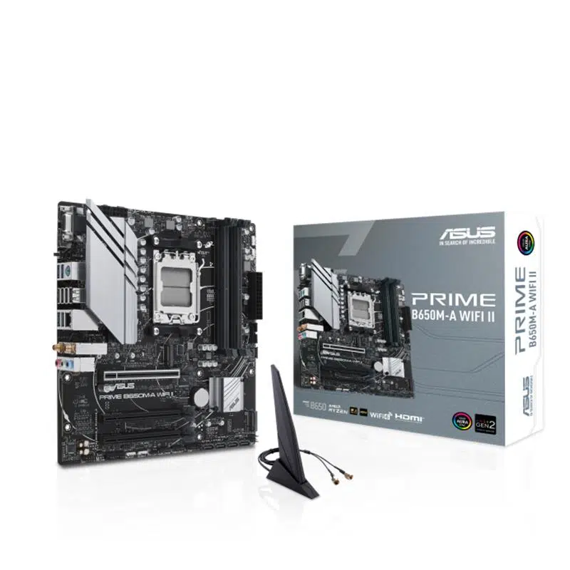 Asus Prıme B650M-A Wıfı Iı Ddr5 6400Mhz 1Xvga 1Xhdmı 1Xdp 2Xm.2 Usb 3.2 Matx Am5(Amd Am5 9000/8000/7000 Seri İle Uyumlu)