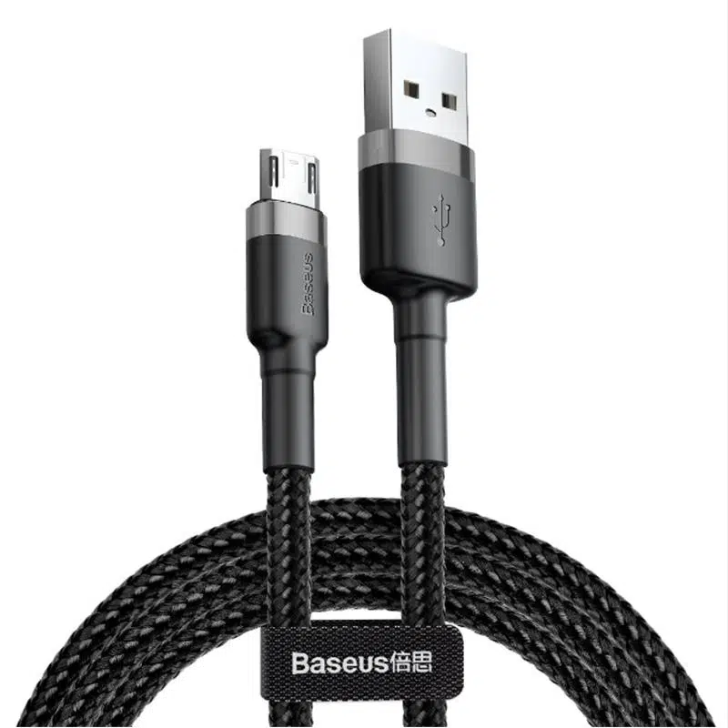 BASEUS CAFULE SIYAH 2.4A USB TO MICRO USB 1 METRE ŞARJ KABLOSU CAMKLF-BG1