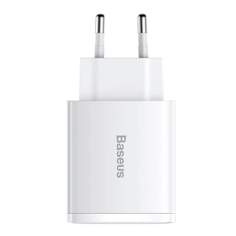 BASEUS COMPACT QC CCXJ-E02 30W DUVAR TİPİ ŞARJ CIHAZI BEYAZ ÇIKIŞ :2XUSB 1XTYPE-C