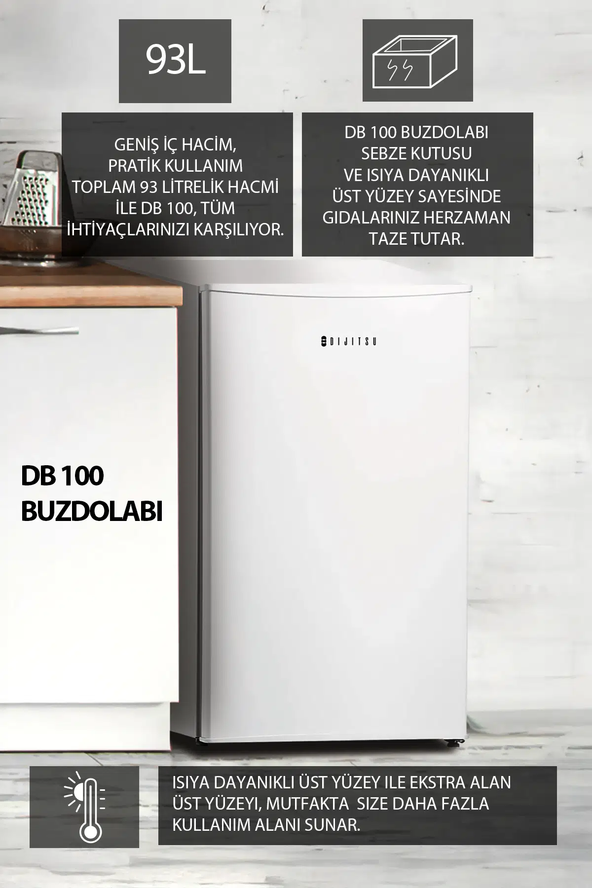 Dijitsu DB 100 Büro Tipi Mini Buzdolabı