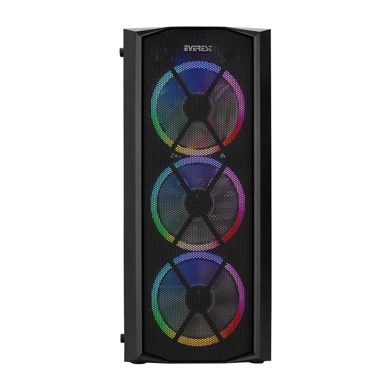 EVEREST FLAT MESH PSU YOK 4X120MM RGB FANLI TEMPERED GLASS GAMING KASA