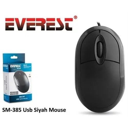 Everest Sm-385 Kablolu Usb Siyah 1200Dpı Optik Mouse