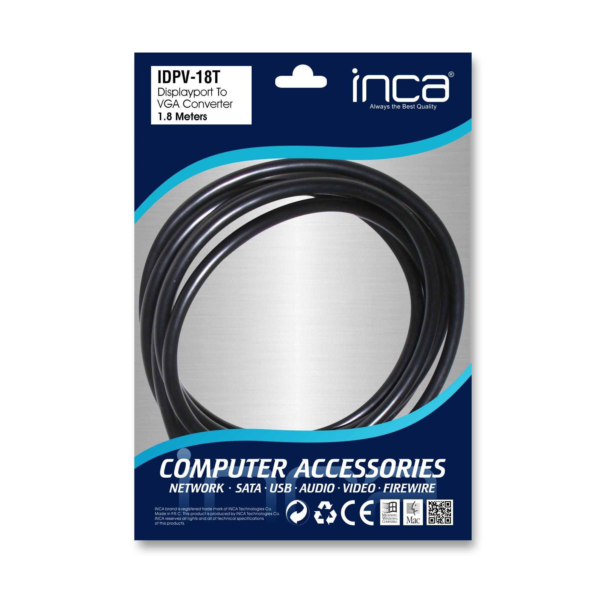 Inca Idpv-18T Dısplay Port To Vga 1,8Mt