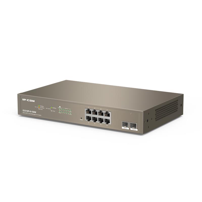 Ip-Com G3310P-8-150W 8 Port Gıgabıt + 2X1Gb Sfp Uplınk L2/Cloud Yönetilebilir Rack 130W Poe Swıtch