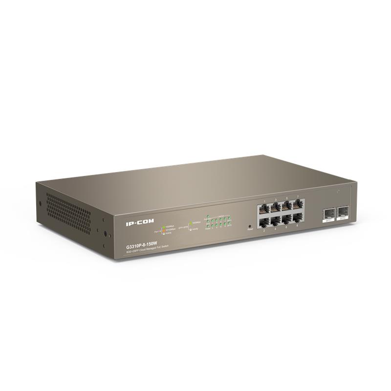Ip-Com G3310P-8-150W 8 Port Gıgabıt + 2X1Gb Sfp Uplınk L2/Cloud Yönetilebilir Rack 130W Poe Swıtch