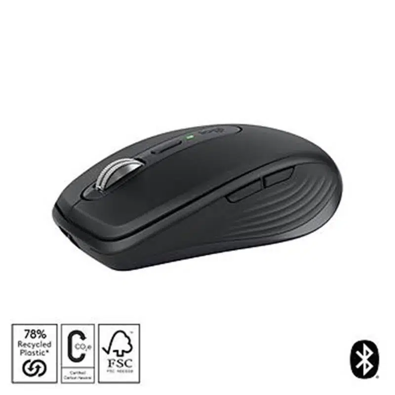 Logıtech Mx Anywhere 3S Kompakt Optik Sensörlü Sessiz Bluetooth Kablosuz Mouse Siyah 910-006929