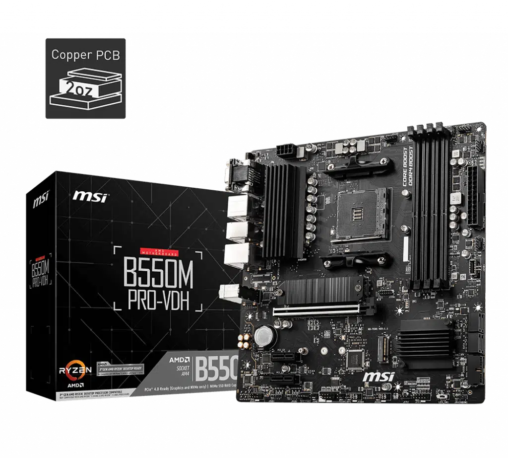 Msı B550M Pro-Vdh Ddr4 4400Mhz 1Xvga 1Xhdmı 1Xdp 2Xm.2 Usb 3.2 Matx Am4 (Amd 5000 Ve 3000 Serisi İşlemci Uyumlu)