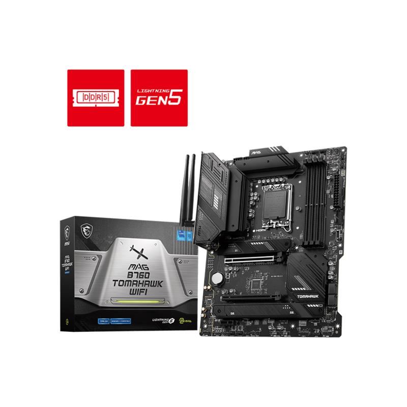 Msı Mag B760 Tomahawk Wıfı Ddr5 5400Mhz 1Xhdmı 1Xdp 3Xm.2 Usb 3.2 Atx 1700P (12. / 13. Ve 14. Nesil İşlemci Uyumlu)
