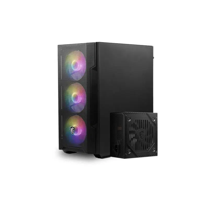 Msı Mag Forge M100A D60 Akrilik Yan Panel 3X120Mm 1X120Mm Argb Fan 600W 80+ Psu Matx Gamıng Kasa