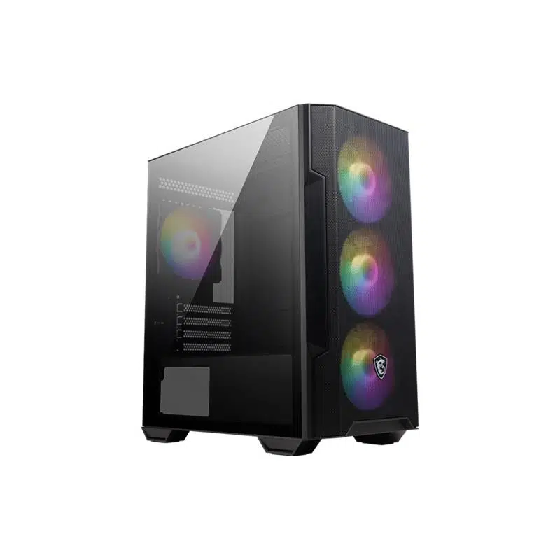 Msı Mag Forge M100R Temperlı Cam 3X120Mm 1X120Mm Argb Fan Psu Yok Matx Gamıng Siyah Kasa