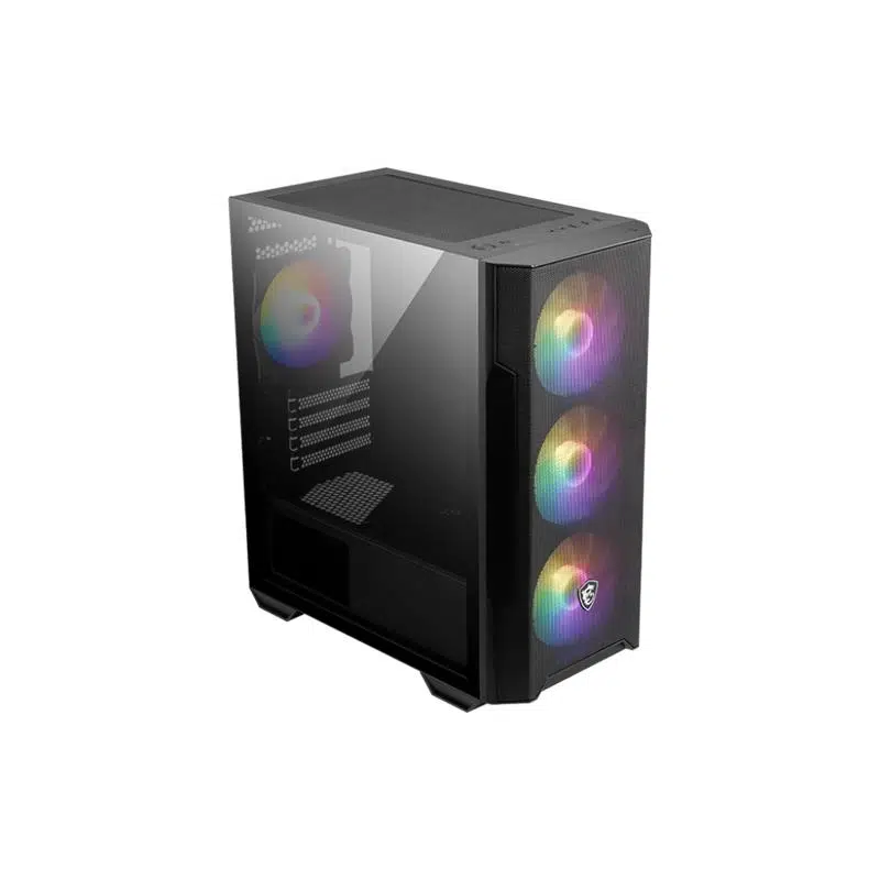Msı Mag Forge M100R Temperlı Cam 3X120Mm 1X120Mm Argb Fan Psu Yok Matx Gamıng Siyah Kasa