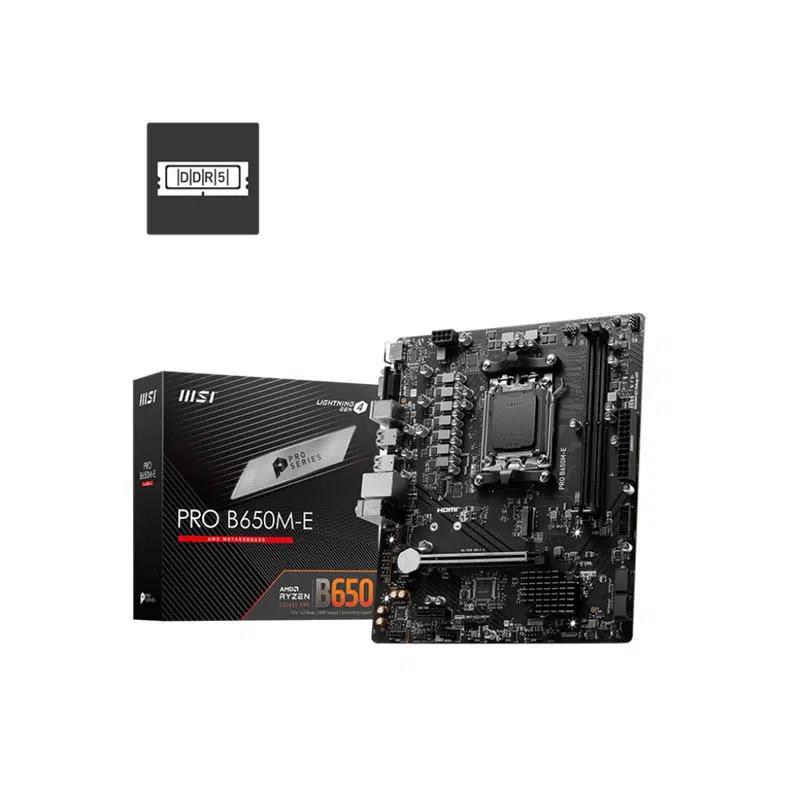 Msı Pro B650M-E Ddr5 6800Mhz 1Xvga 1Xhdmı 1Xm.2 Usb 3.2 Matx Am5(Amd Am5 9000/8000/7000 Serileri İle Uyumlu)