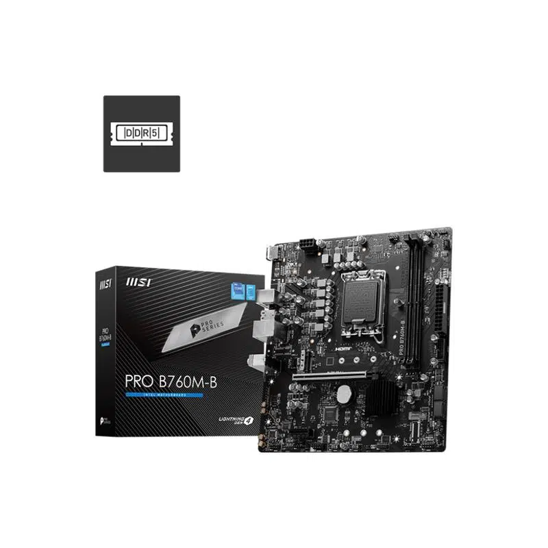 Msı Pro B760M-B Ddr4 6400Mhz 1Xhdmı 1Xm.2 Usb 3.2 Matx 1700P (12. / 13. Ve 14. Nesil İşlemci Uyumlu)