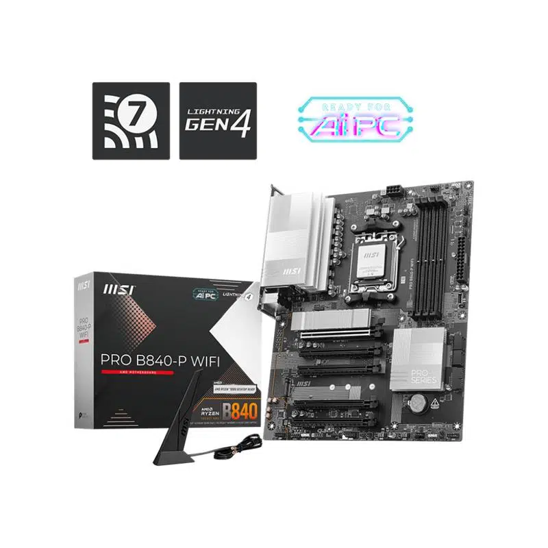 Msı Pro B840-P Wıfı Ddr5 8000Mt/S 1Xhdmı 2Xm.2 Atx Am5 (Amd Am5 9000/8000/7000 Serileri İle Uyumlu)