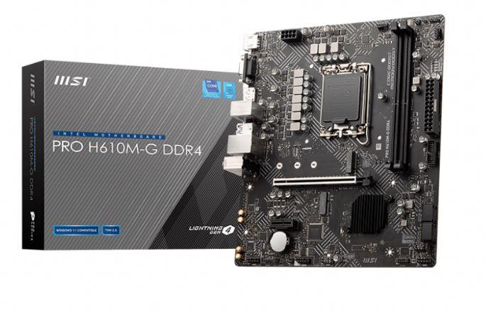 Msı Pro H610M-G Ddr4 3200Mhz 1Xvga 1Xhdmı 1Xdp 1Xm.2 Usb 3.2 Matx 1700P (12. / 13. Ve 14. Nesil İşlemci Uyumlu)