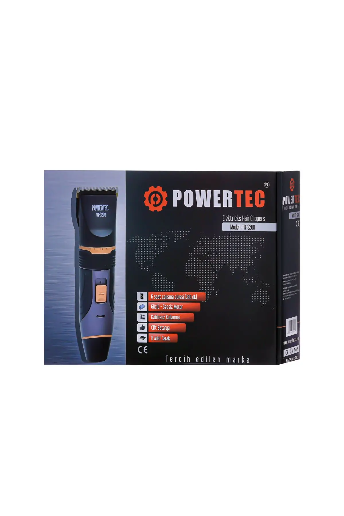 Powertec Çift Bataryalı Saç Kesme Makinesi TR 3200