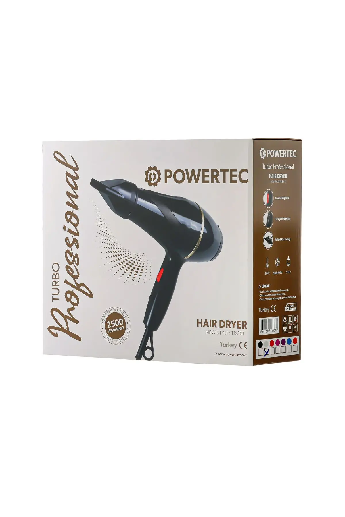 Powertec Turbo Profesyonel 1900 W Fön Makinesi Siyah TR-501