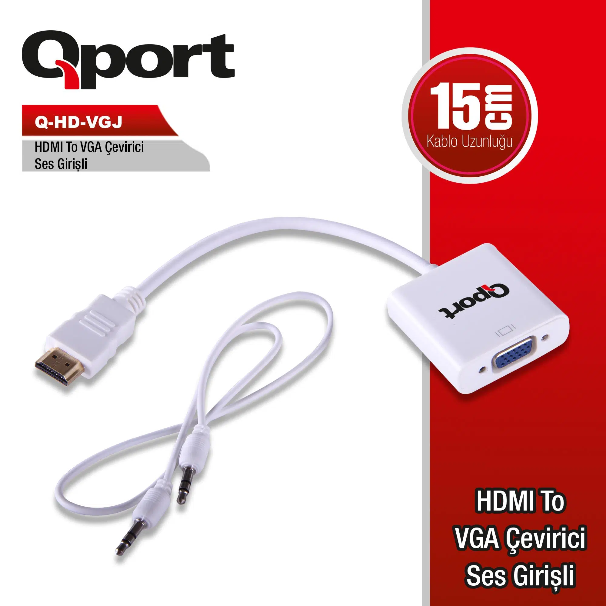 Qport Q-Hd-Vgj Hdmı To Vga Cevırıcı+ Ses Jack