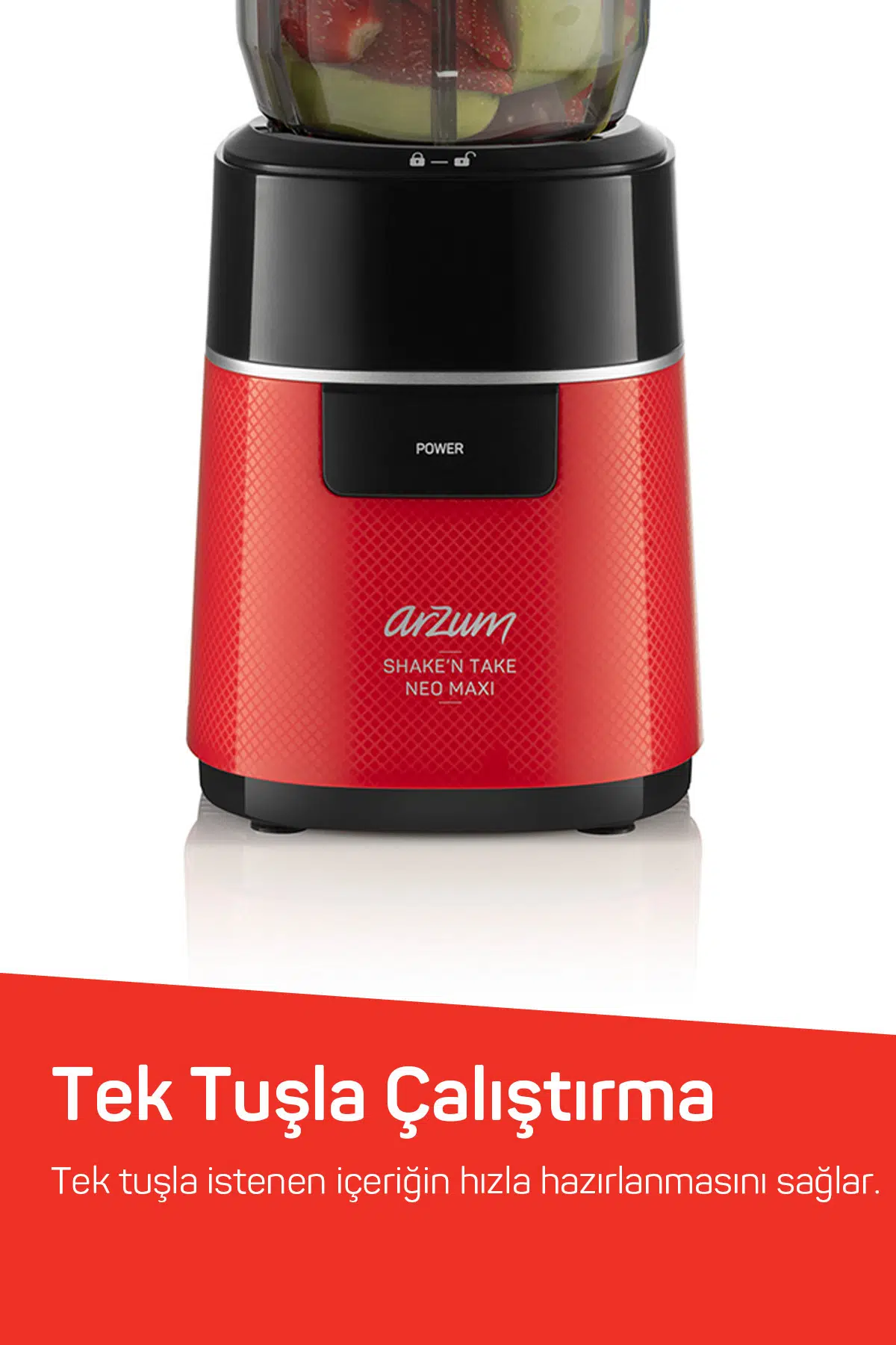 Arzum Shake'N Take Neo Maxi Kırmızı Kişisel Sürahi Blender AR1174-K 