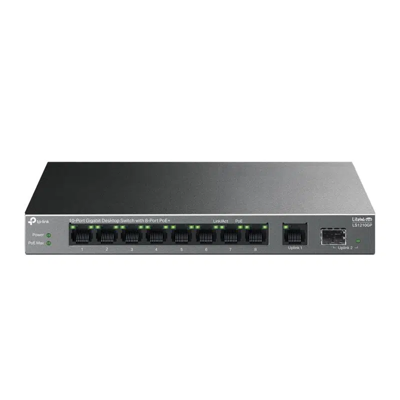 Tp-Lınk Ls1210Gp 8 Port Gıgabıt + 1Xrj45/1Xsfp Uplınk 61W 250 Metre Poe Mesafe Metal Kasa