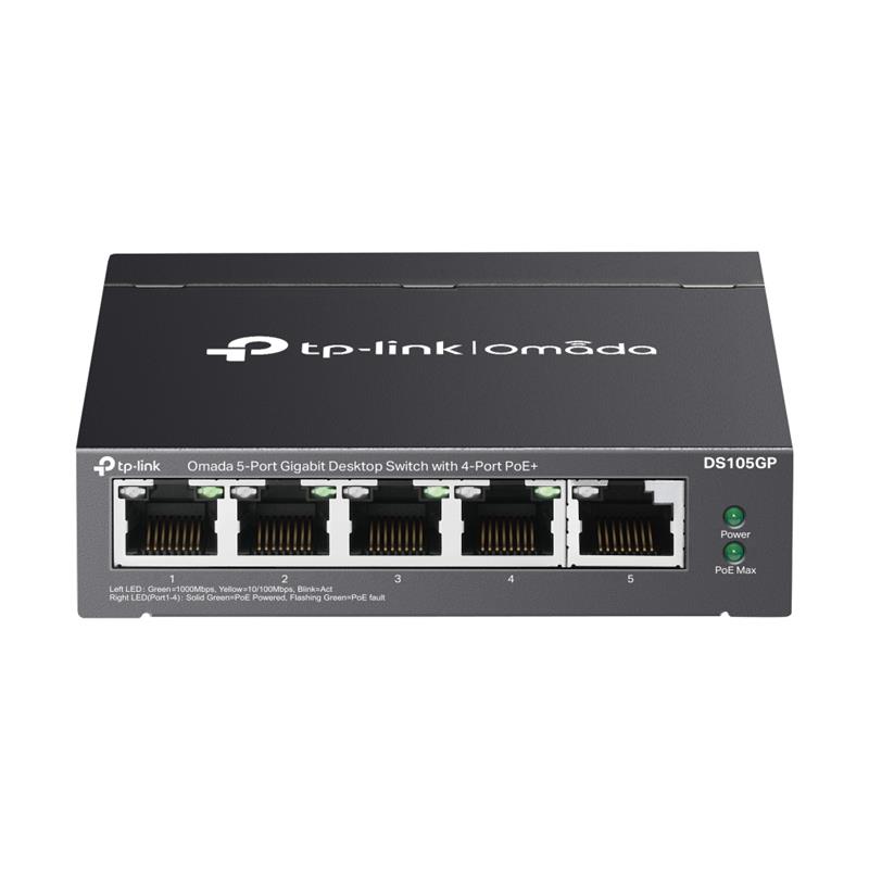 Tp-Lınk Omada Ds105Gp 4 Port Gıgabıt + 1 Port Gıgabıt Uplınk 65W Poe Yönetilemez Swıtch