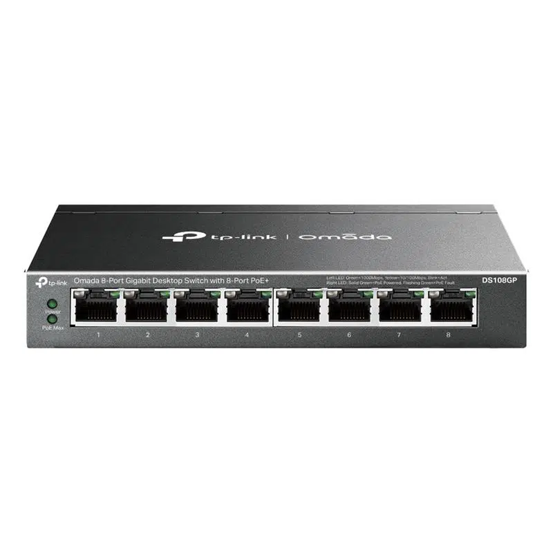 Tp-Lınk Omada Ds108Gp 8 Port Gıgabıt 65W 250 Metre Poe Mesafe Metal Kasa Swıtch