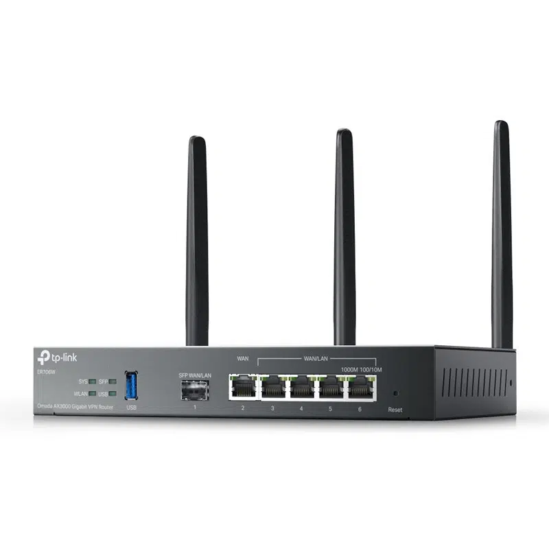 TP-LINK OMADA ER706W AX3000 WIFI 6 1XGIGABIT SFP WAN/LAN PORT 1XGIGABIT RJ45 WAN PORT 4XGIGABIT WAN/LAN RJ45 VPN ROUTER
