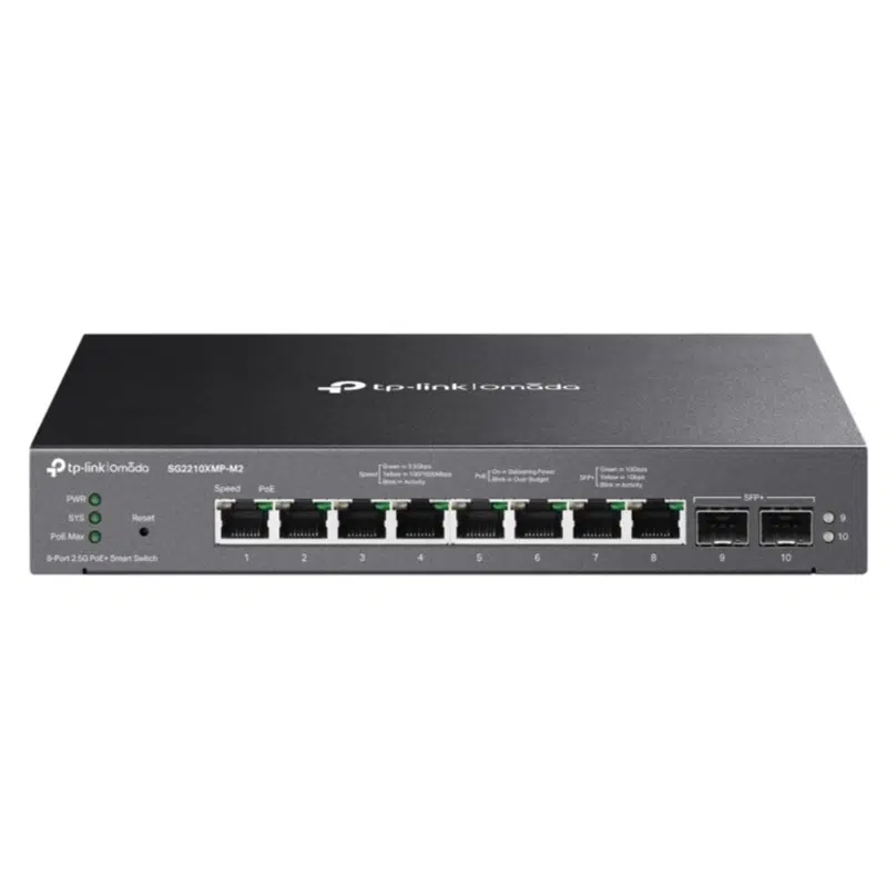 Tp-Lınk Omada Sg2210Xmp-M2 8 Port Gıgabıt + 2X10G Sfp Yönetilebilir 160W Poe Swıtch