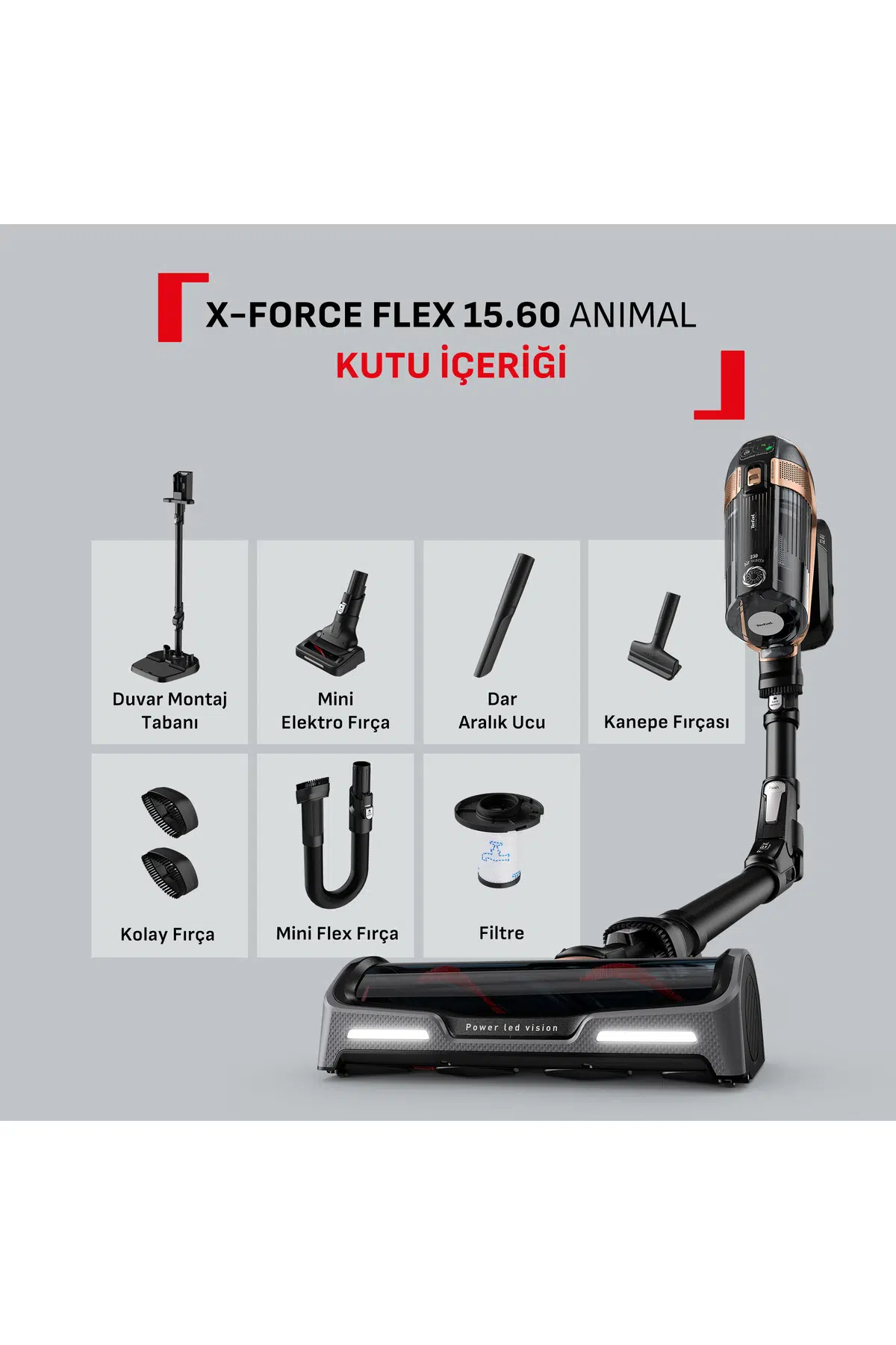 Tefal X-Force Flex 15.60 Animal Şarjlı Dikey Süpürge TY99F1