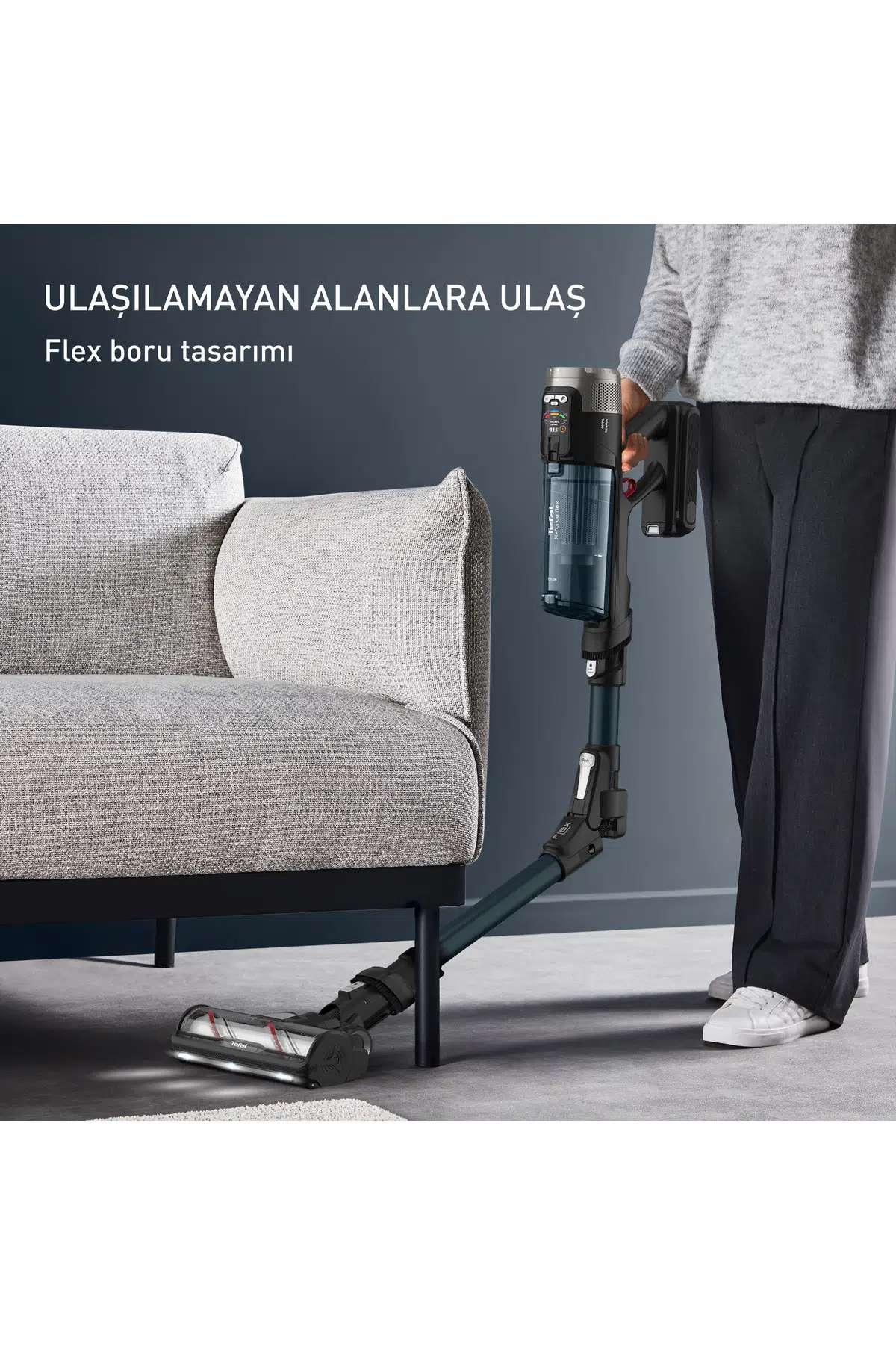 Tefal X-Force Flex 13.60 Allergy Aqua Aerospin Şarjlı Dikey Süpürge TY9AC1WO