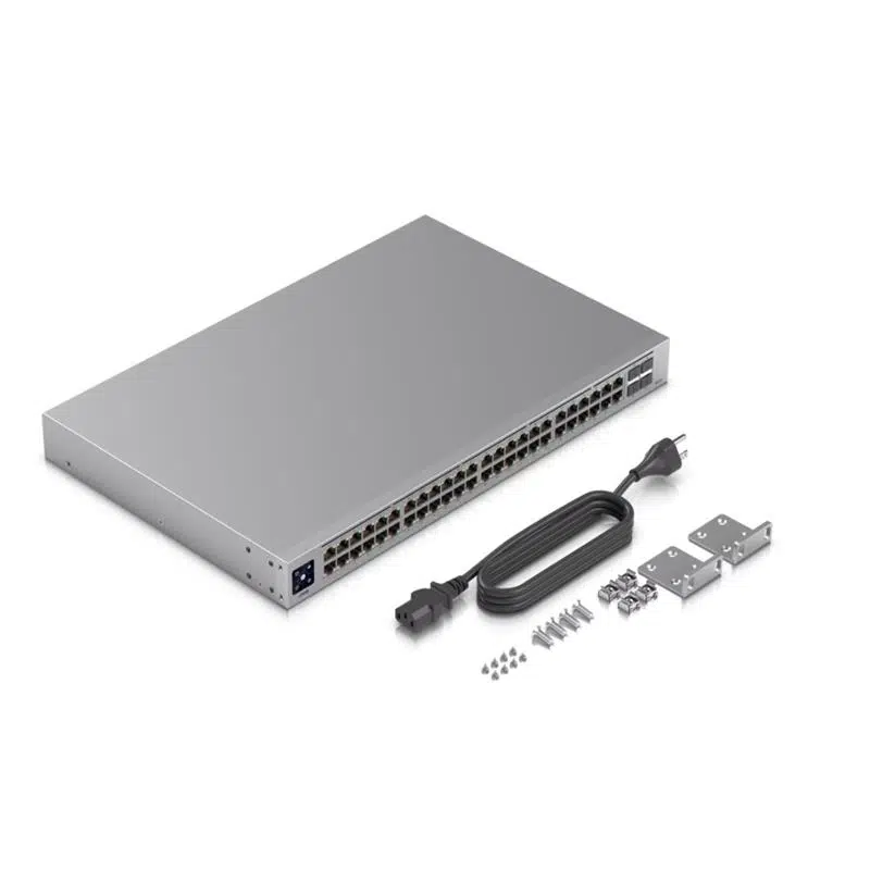 UBIQUITI USW-48-POE 48 PORT GIGABIT + 4X1GB SFP UPLINK L2 195W POE YÖNETİLEBİLİR RACKMOUNT SWITCH