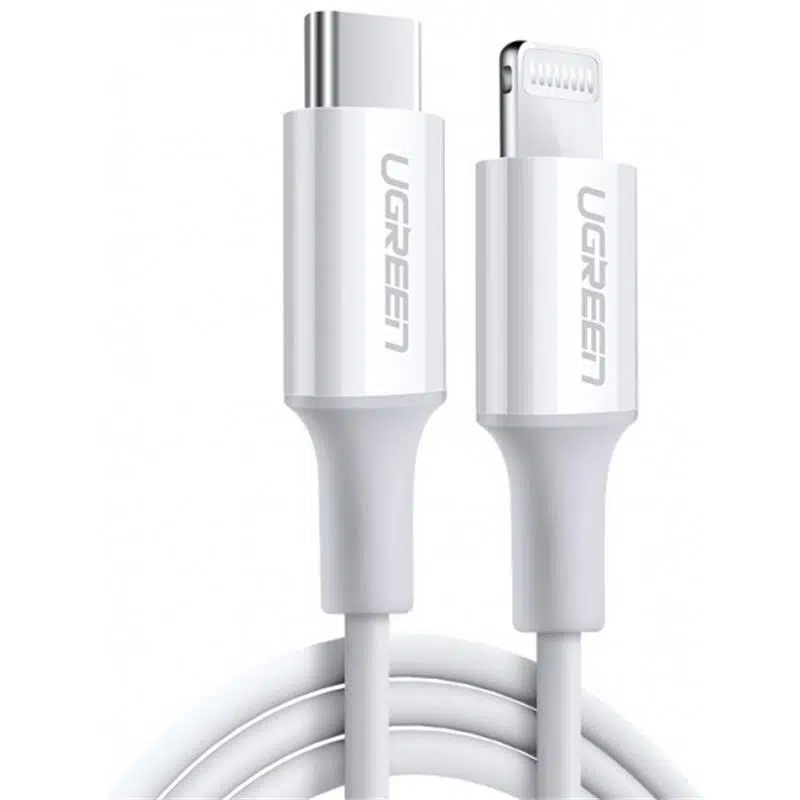 UGREEN TYPE-C TO LIGHTNING 3A PD MFİ SERTİFİKALI HIZLI ŞARJ KABLOSU (10493) 1 MT BEYAZ