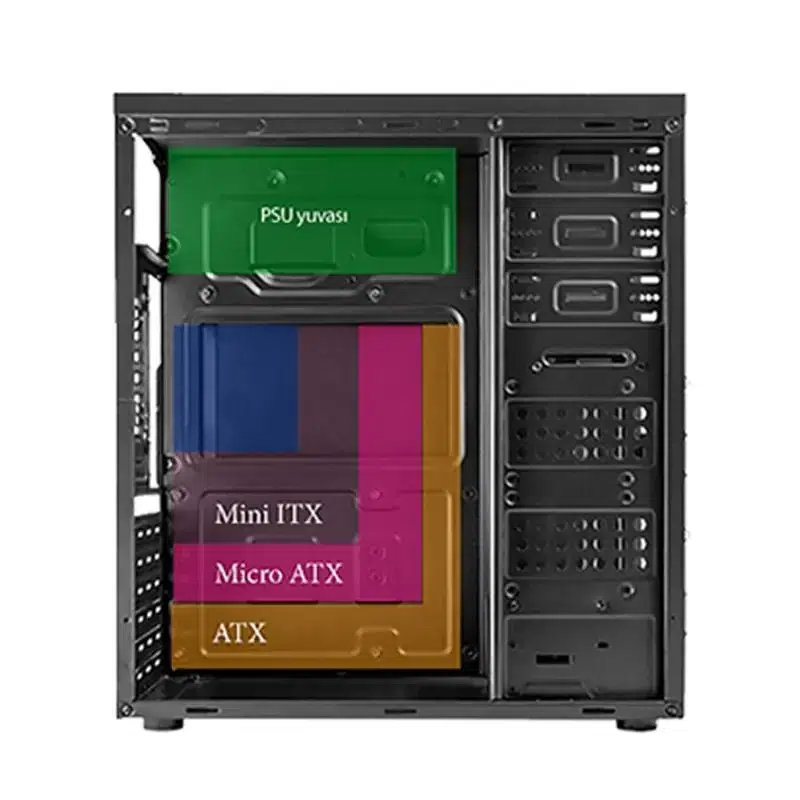 VENTO TA-K62 550W 1X80MM FAN USB 3.0 MIDI TOWER SİYAH KASA