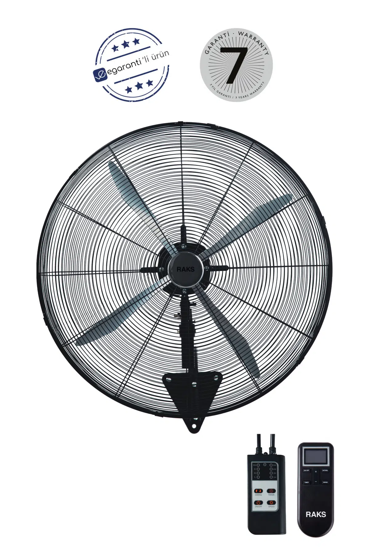 Raks WFR 30 SA 250 W Kumandalı Sanayi Tipi Duvar Vantilatörü